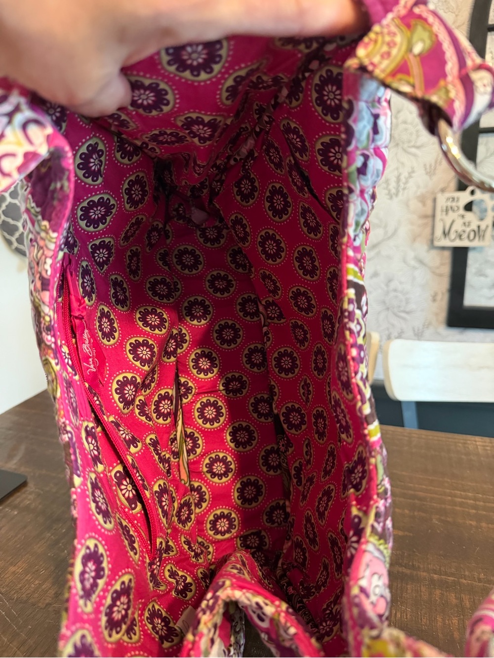 Vera Bradley Quilted Paisley Hobo in Magenta and Gold Accents EUC - Picture 6 of 6
